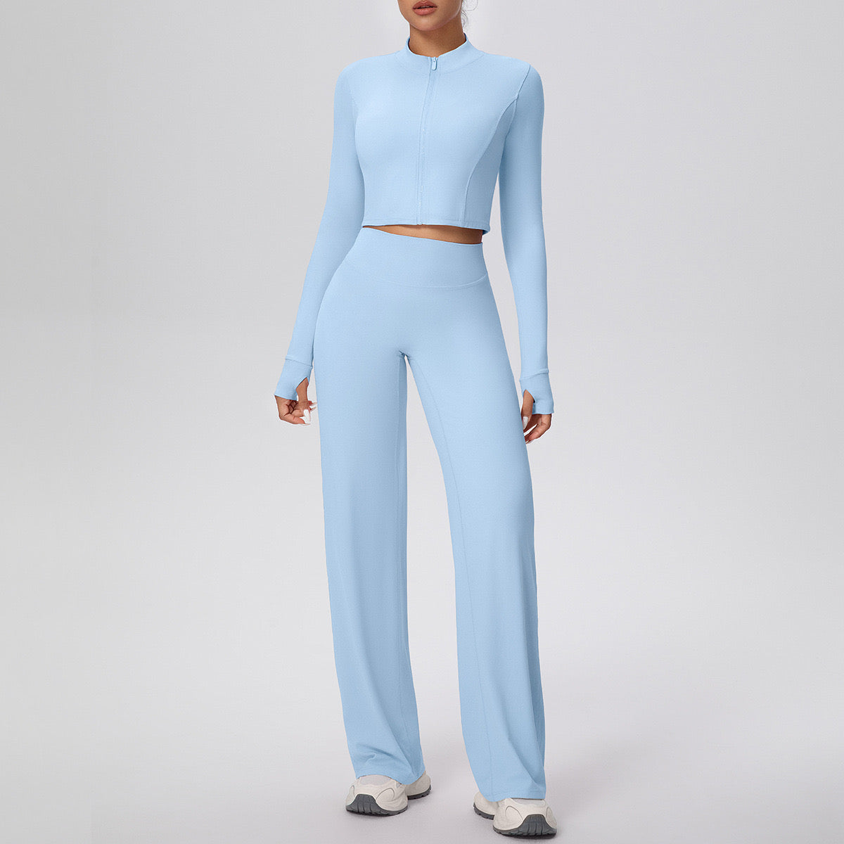 HALF-ZIP CROP JACKET WIDE-LEG TROUSER ACTIVEWEAR