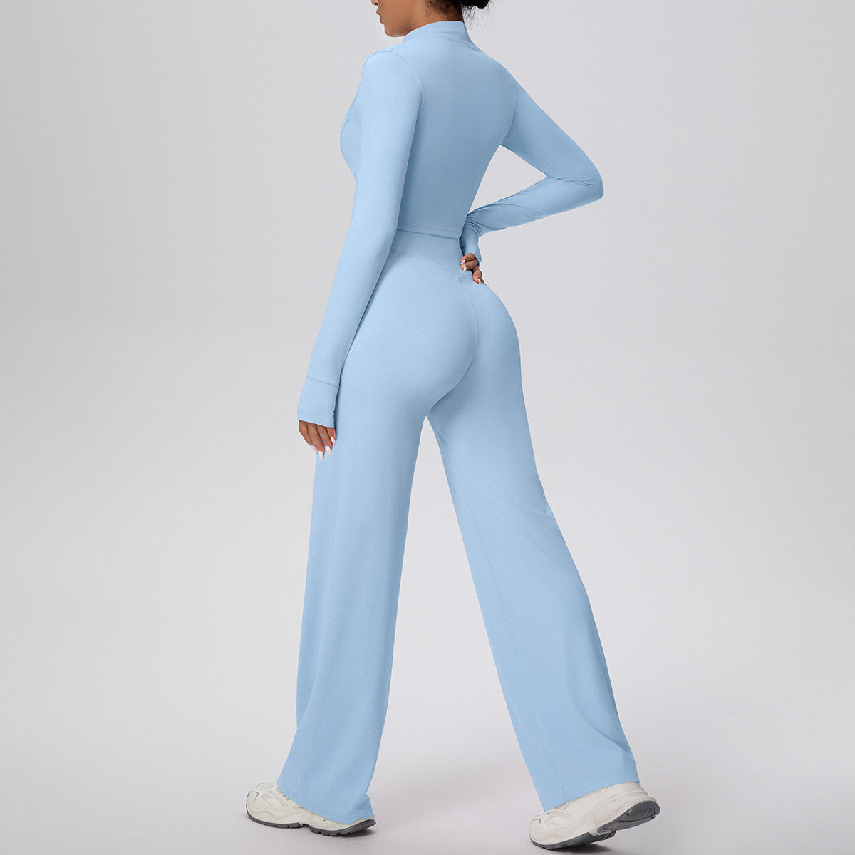 HALF-ZIP CROP JACKET WIDE-LEG TROUSER ACTIVEWEAR