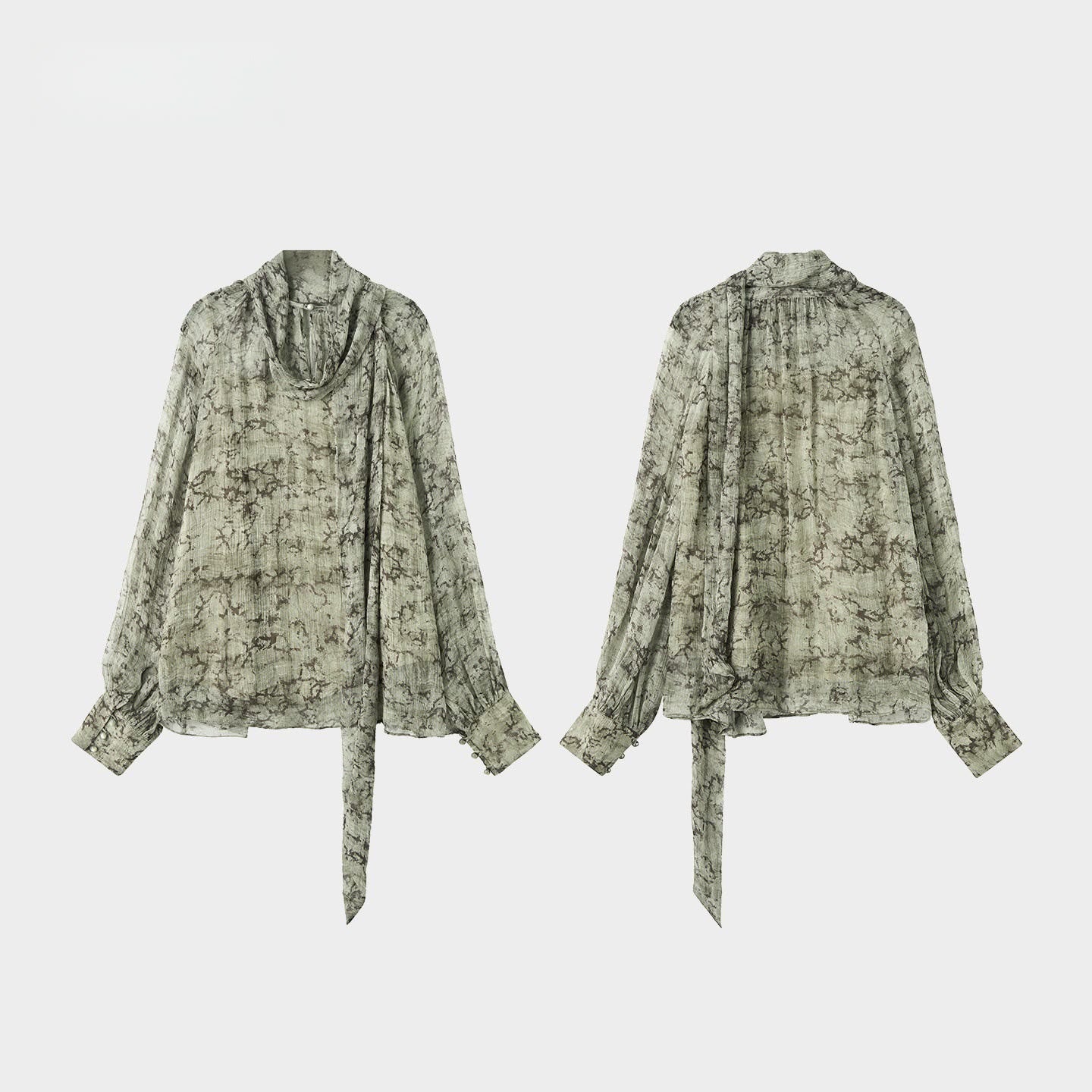 Sage Green Floral Chiffon Co-ord Set
