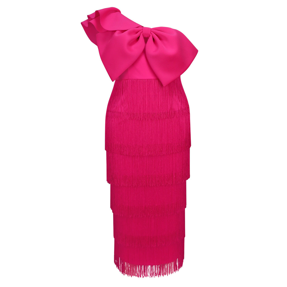 Velora Bow Fringe Midi Dress — Pre-Order