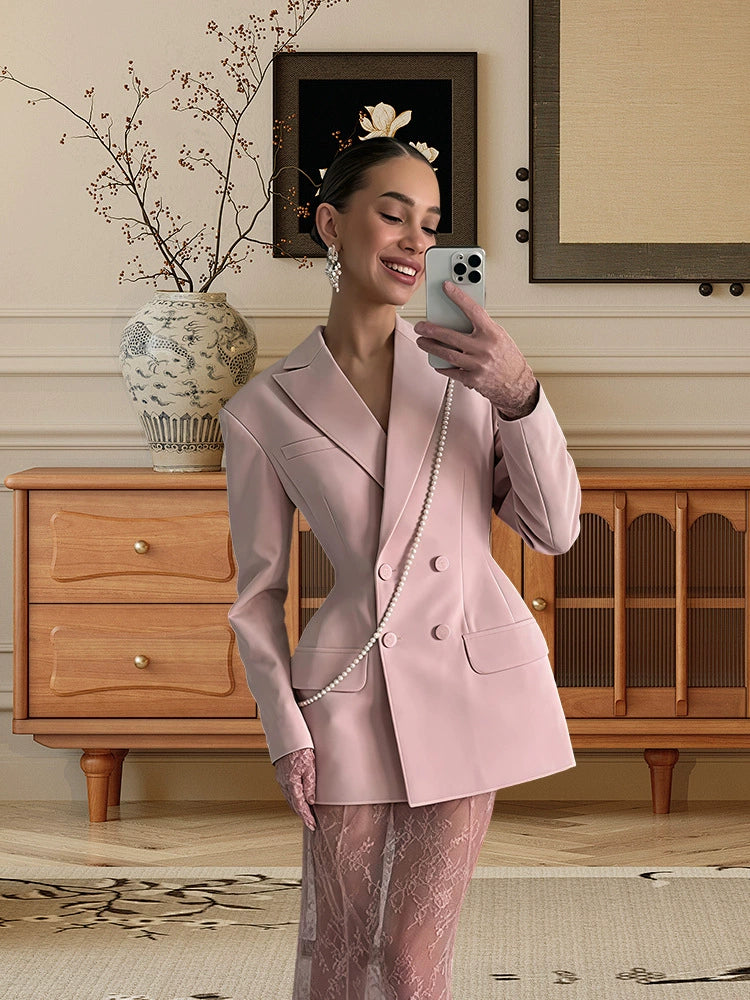 Paparazzi Closet High-End Slim Fit Lace Suit Skirt
