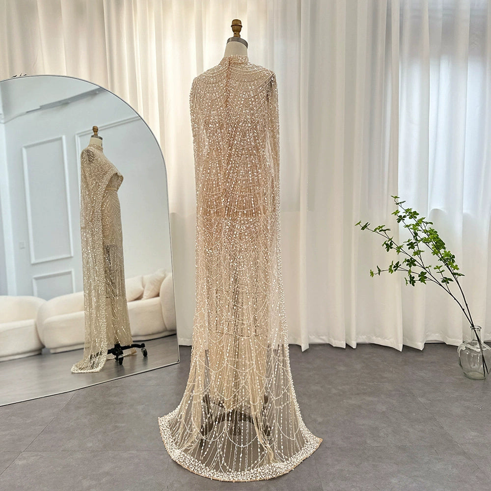 2026 Popular Foreign Trade Item: Pearl Embellished Slim-Fit Long Dress, Mermaid Evening Gown, Elegant Evening Dress for Women
