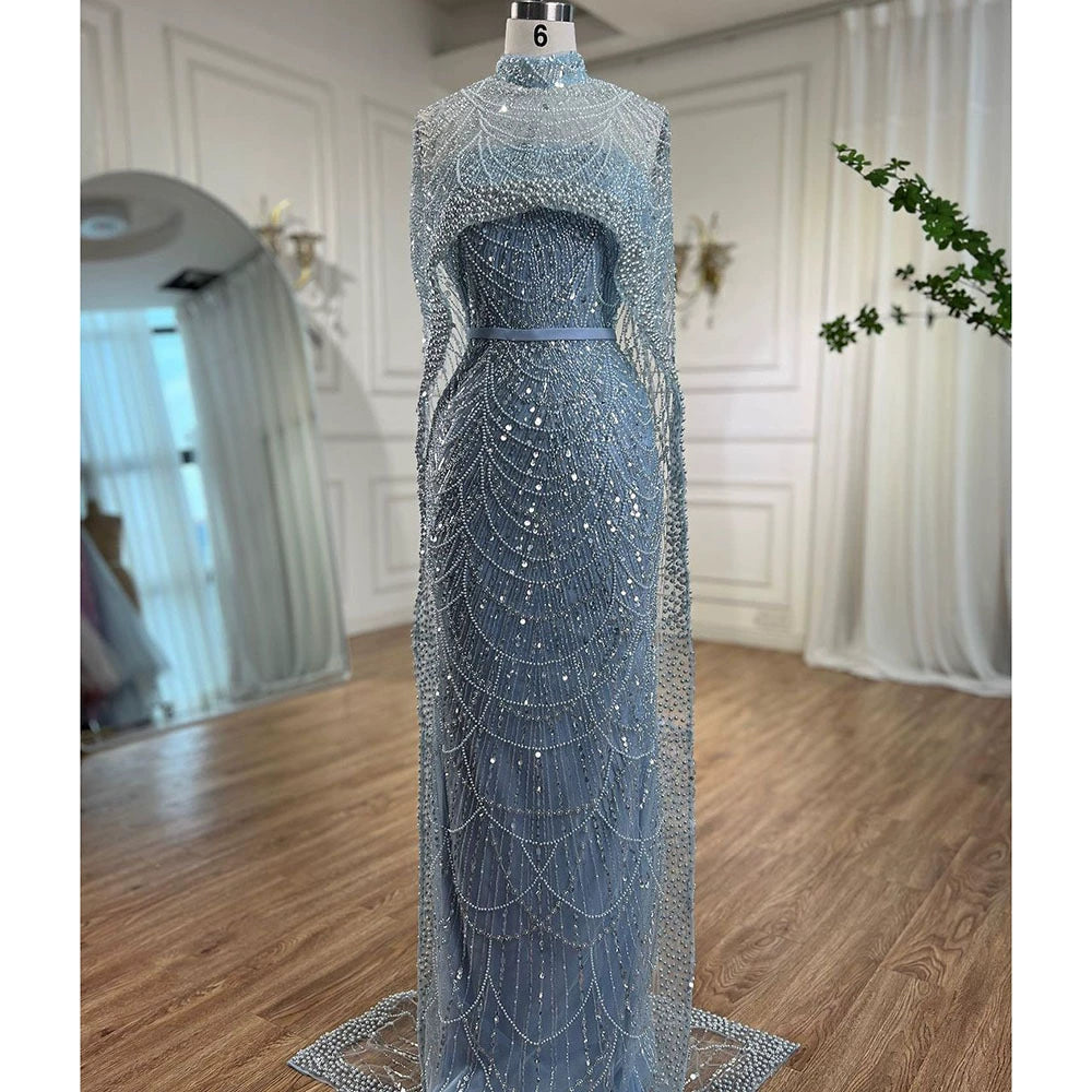 Cross-Border Supply of Heavy-Duty Beaded Trailing Evening Dresses 2026 New Models Foreign Trade Supply Runway Evening Dresses Factory