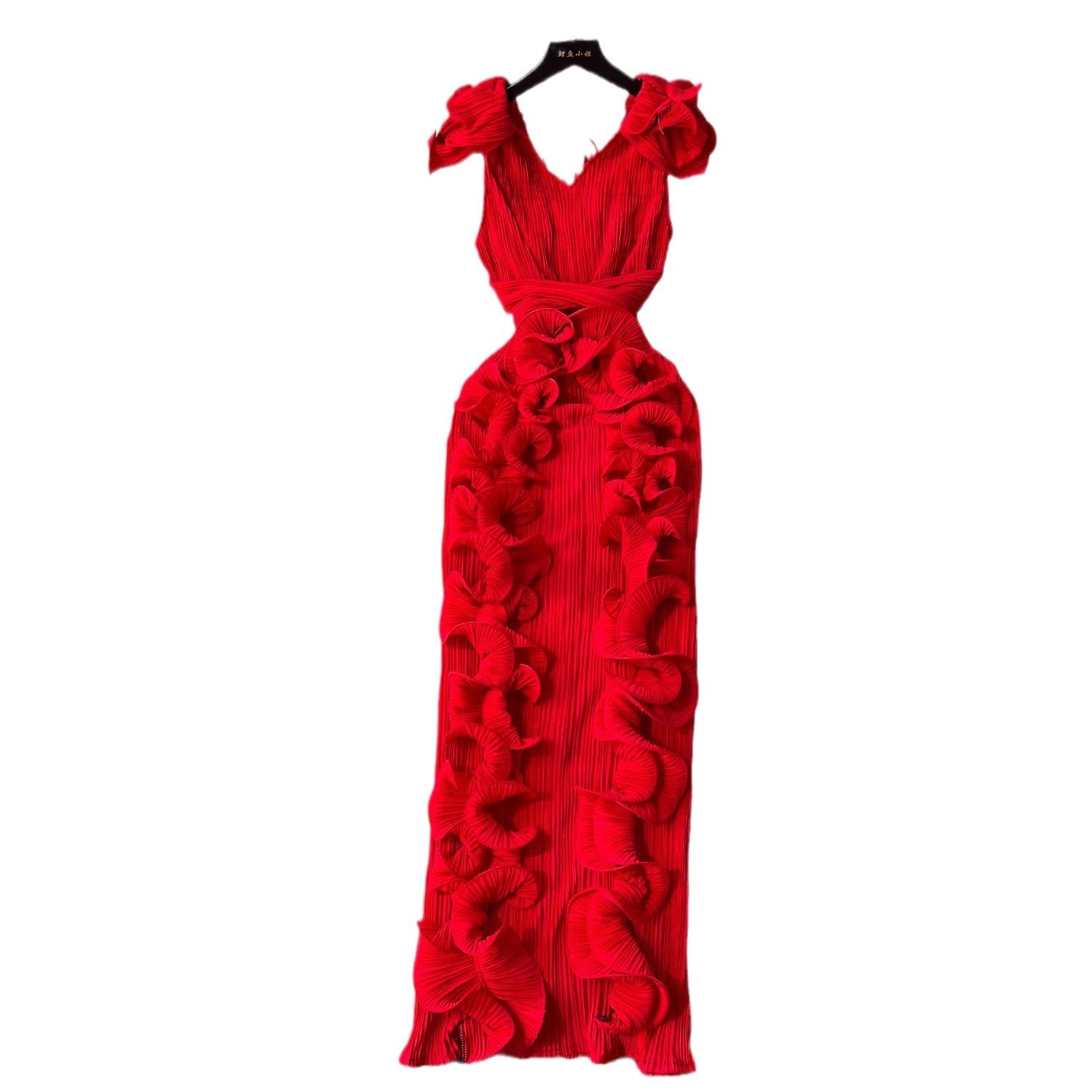 Banquet Classy Dress Classy Accessible Luxury Niche Pleated Stereo Ruffle Slim Long Elegant Dress for Women