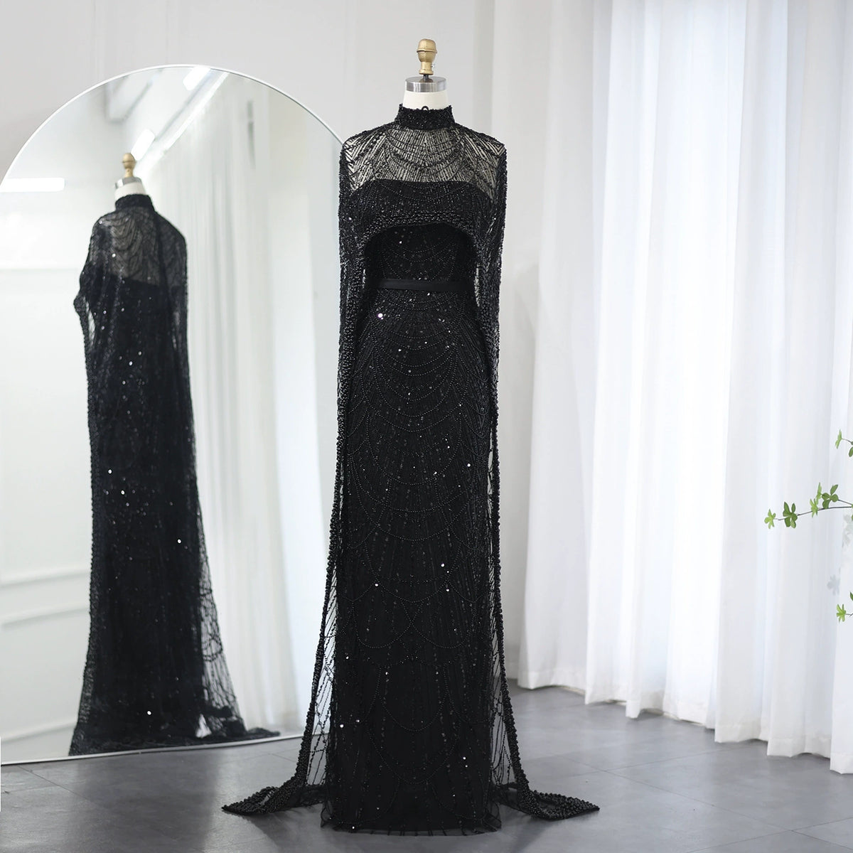 2026 Popular Foreign Trade Item: Pearl Embellished Slim-Fit Long Dress, Mermaid Evening Gown, Elegant Evening Dress for Women