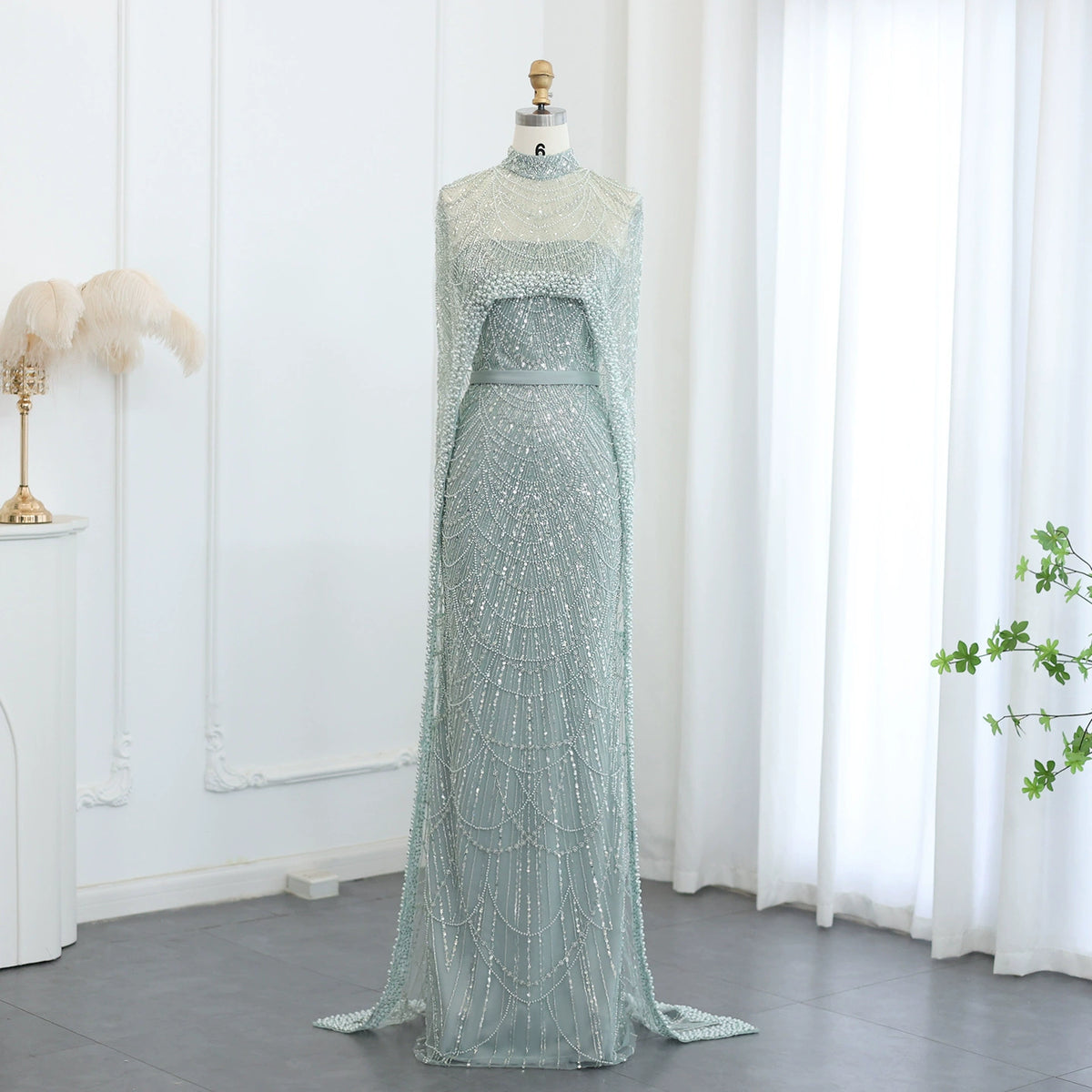 2026 Popular Foreign Trade Item: Pearl Embellished Slim-Fit Long Dress, Mermaid Evening Gown, Elegant Evening Dress for Women