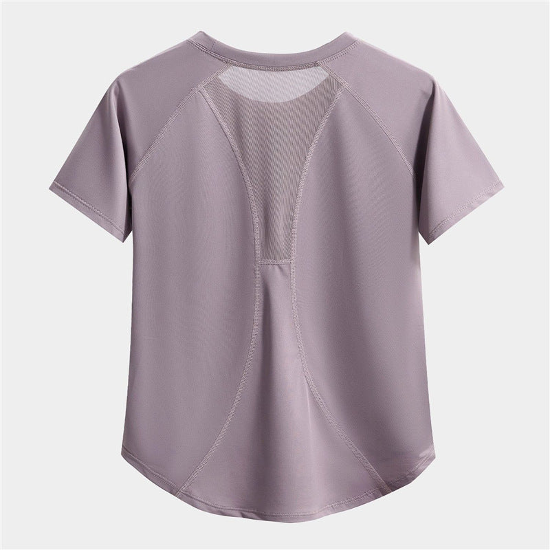 Sports Tops for Women in Summer, Loose Slimming Yoga Clothes, Short-Sleeved Quick-Drying Breathable Clothes, Professional Running Fitness Training Clothes