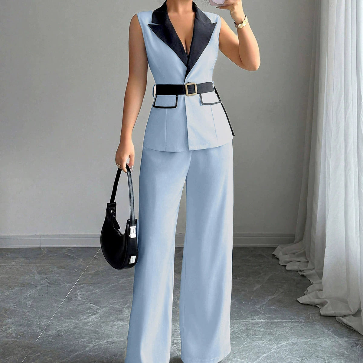 PAPARAZZI CLOSET Elegant Tube Top and Straight-Leg Pants Suit Set