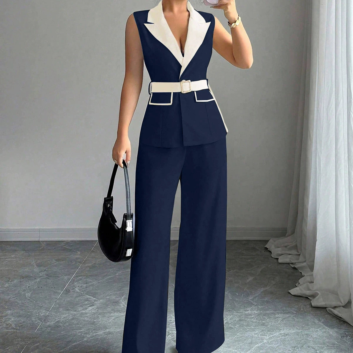 PAPARAZZI CLOSET Elegant Tube Top and Straight-Leg Pants Suit Set