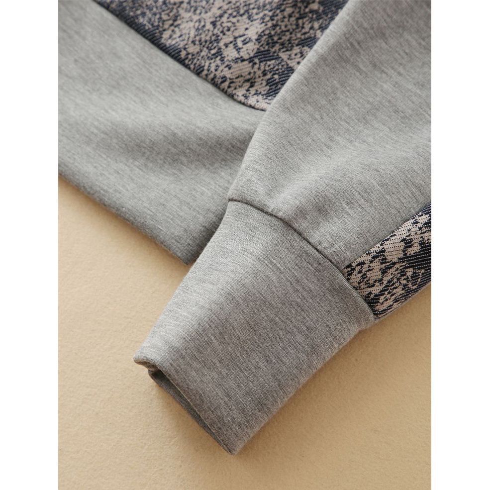 Gray Casual Sportswear Suit for Women in Autumn and Winter Korean Style Loose and Stylish Age-Reducing Cardigan Sweatshirt Casual Pants Two-Piece Set