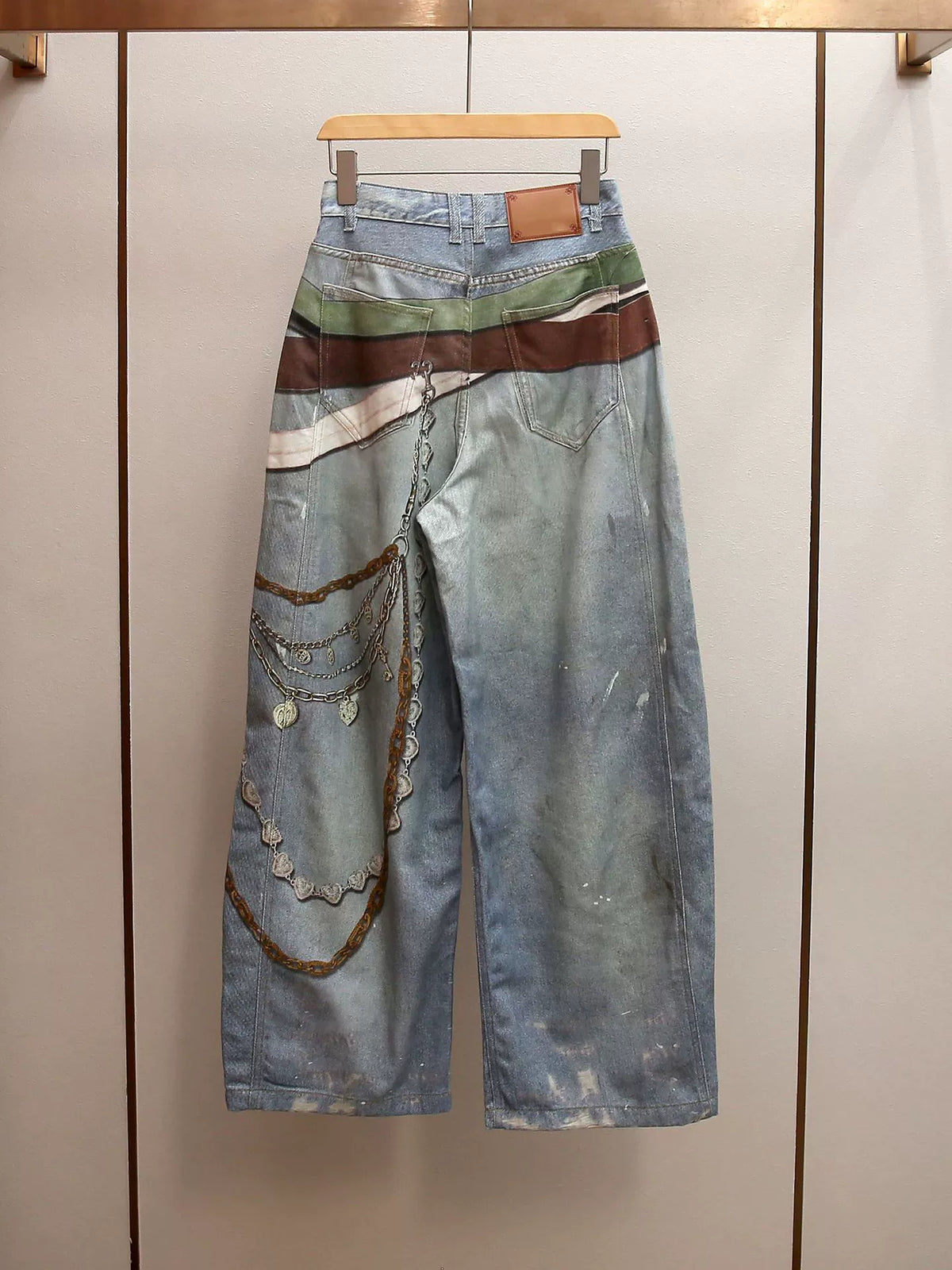 Shenzhen Nanyou High-End Women's Fashion Spring New Motorcycle Style Spicy Girl Design Printed A-Line High-Waisted Jeans for Women