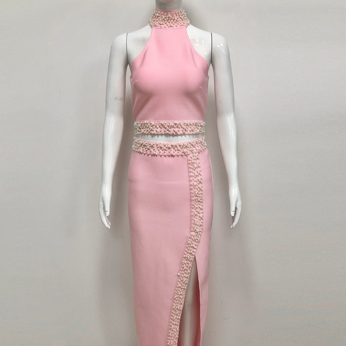 2025 Cross-Border High-End Small Fragrant Vest Top Women's Two-Piece Summer High-Waisted Skirt Fashionable Long Skirt