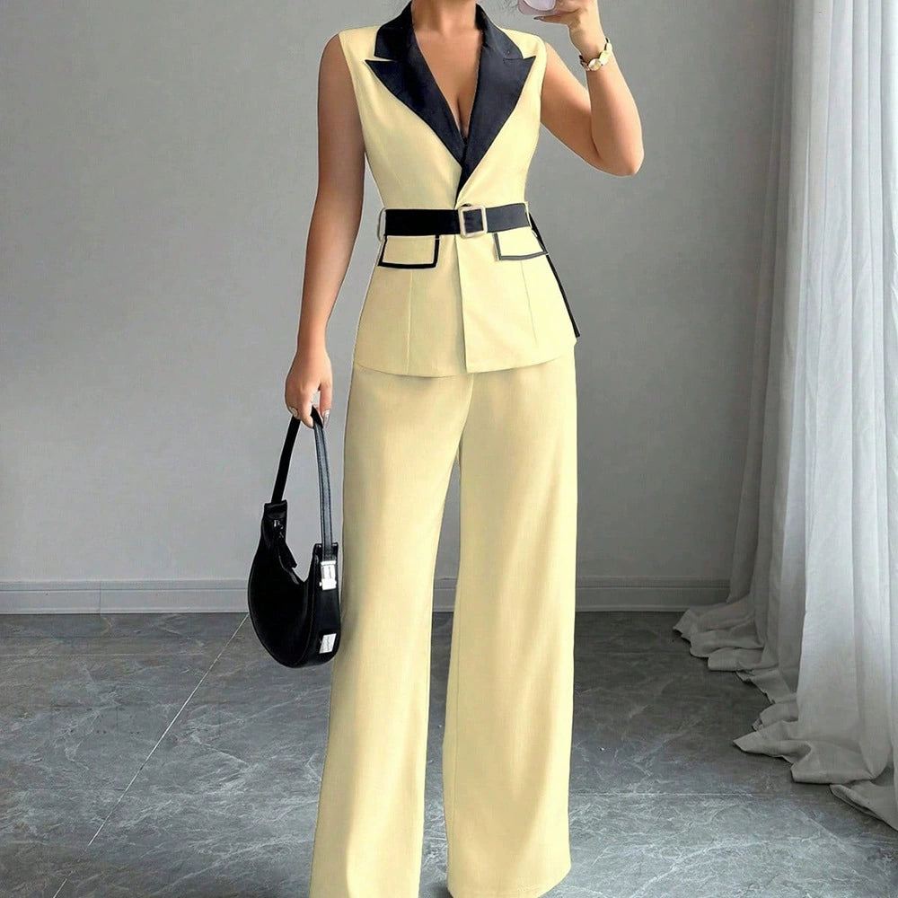PAPARAZZI CLOSET Elegant Tube Top and Straight-Leg Pants Suit Set
