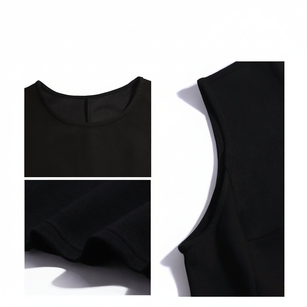 Elegant and Sophisticated Hepburn-Style Waist-Cinching Dress for Women, Sleeveless Tank Dress, A-Line Little Black Dress, Short