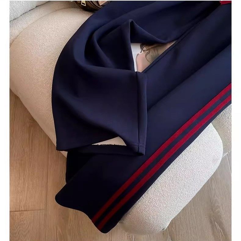 High-End Casual Sports Suit for Women Spring 2025 Autum New Fashionable European Hooded Sweatshirt Straight Pants Two-Piece Set
