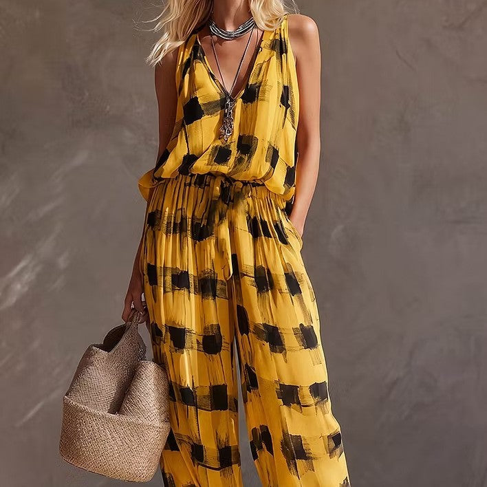 Creative Style 2026 Summer European-Style Elegant Women's Linen Fashionable Sleeveless Casual Set Factory Wholesale