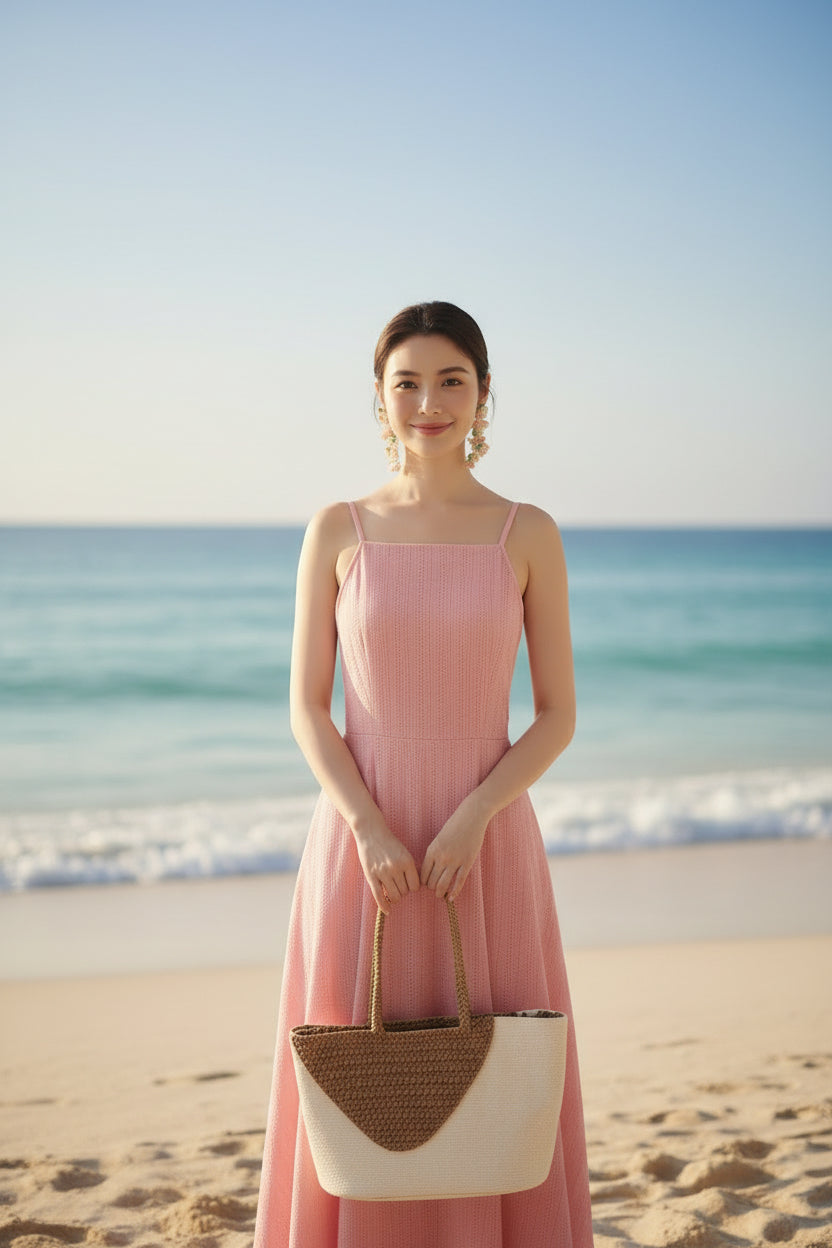 French Sanya Sweet Photo Seaside Vacation Women's Summer Niche Design Long Skirt Dress Beach Skirt