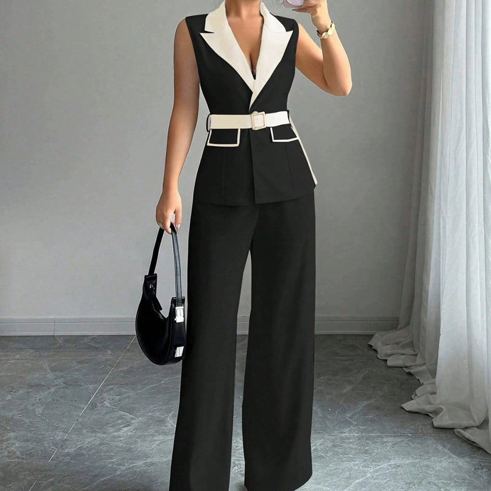 PAPARAZZI CLOSET Elegant Tube Top and Straight-Leg Pants Suit Set