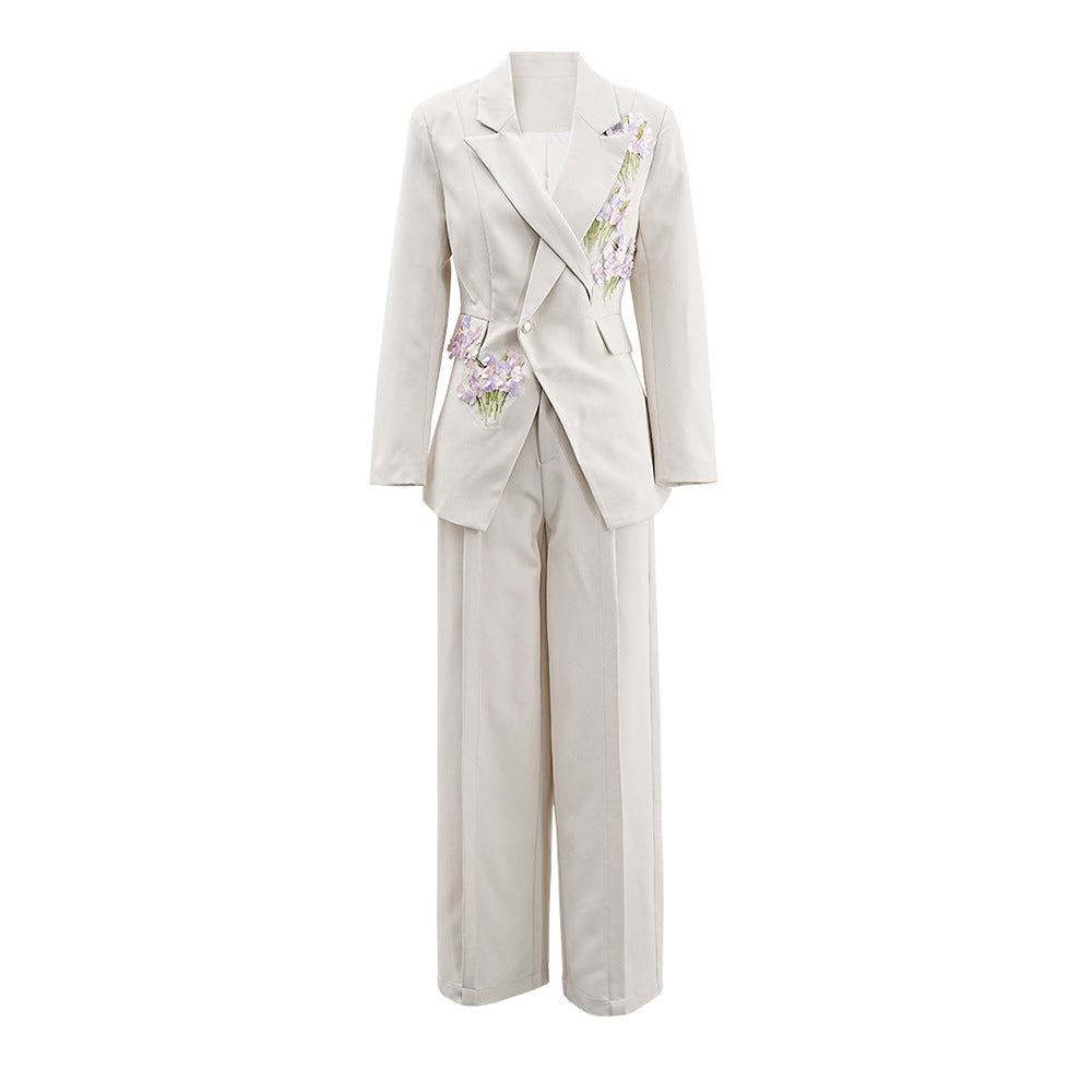 Professional Temperament apricot Suit Niche New Design Sense Casual Chinese Style Commuter Suit suit Dress Women's Clothing