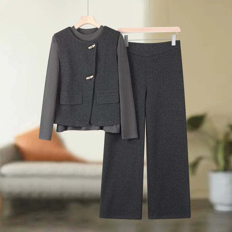 Paparazzi Closet Spring Three-Piece Vest Coat and Jacket Set for Women