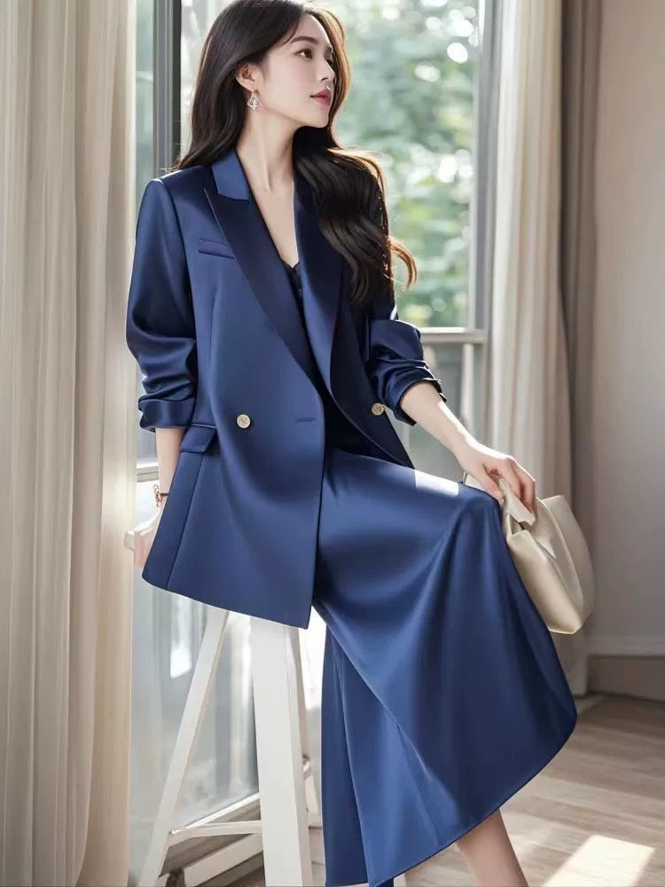 PAPARAZZI CLOSET Early Autumn High-End Elegant Goddess Style Tweed Jacket and Skirt Suit