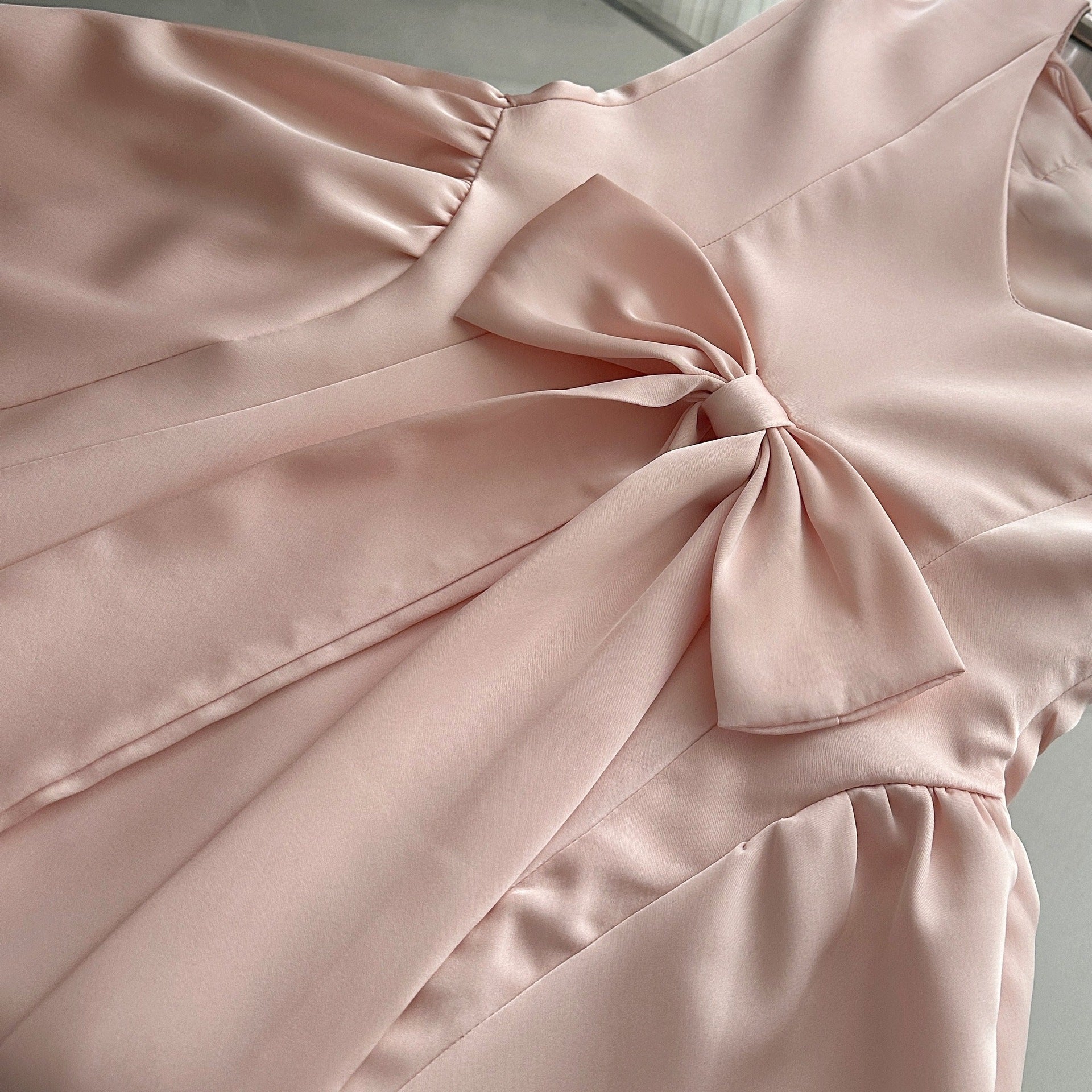 Temple Mai 2025 Summer New Elegant Big Miss Sweet Pure Desire Wind Slimming Bow Sling Princess dress
