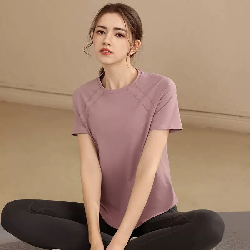 Yoga Clothing Women's Short-sleeved Summer Thin Fitness Top High-end Wearing Training Running Quick-drying Sports T-shirt