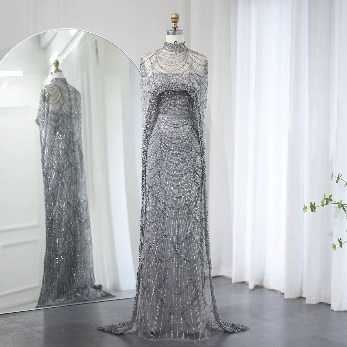 2026 Popular Foreign Trade Item: Pearl Embellished Slim-Fit Long Dress, Mermaid Evening Gown, Elegant Evening Dress for Women