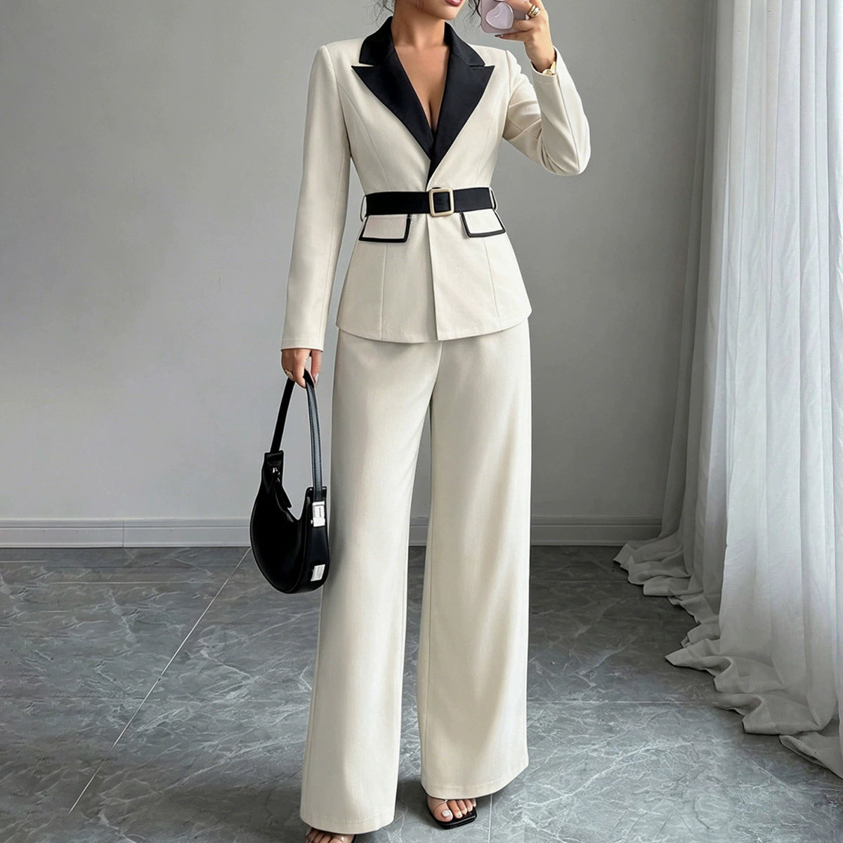 PAPARAZZI CLOSET Elegant Tube Top and Straight-Leg Pants Suit Set
