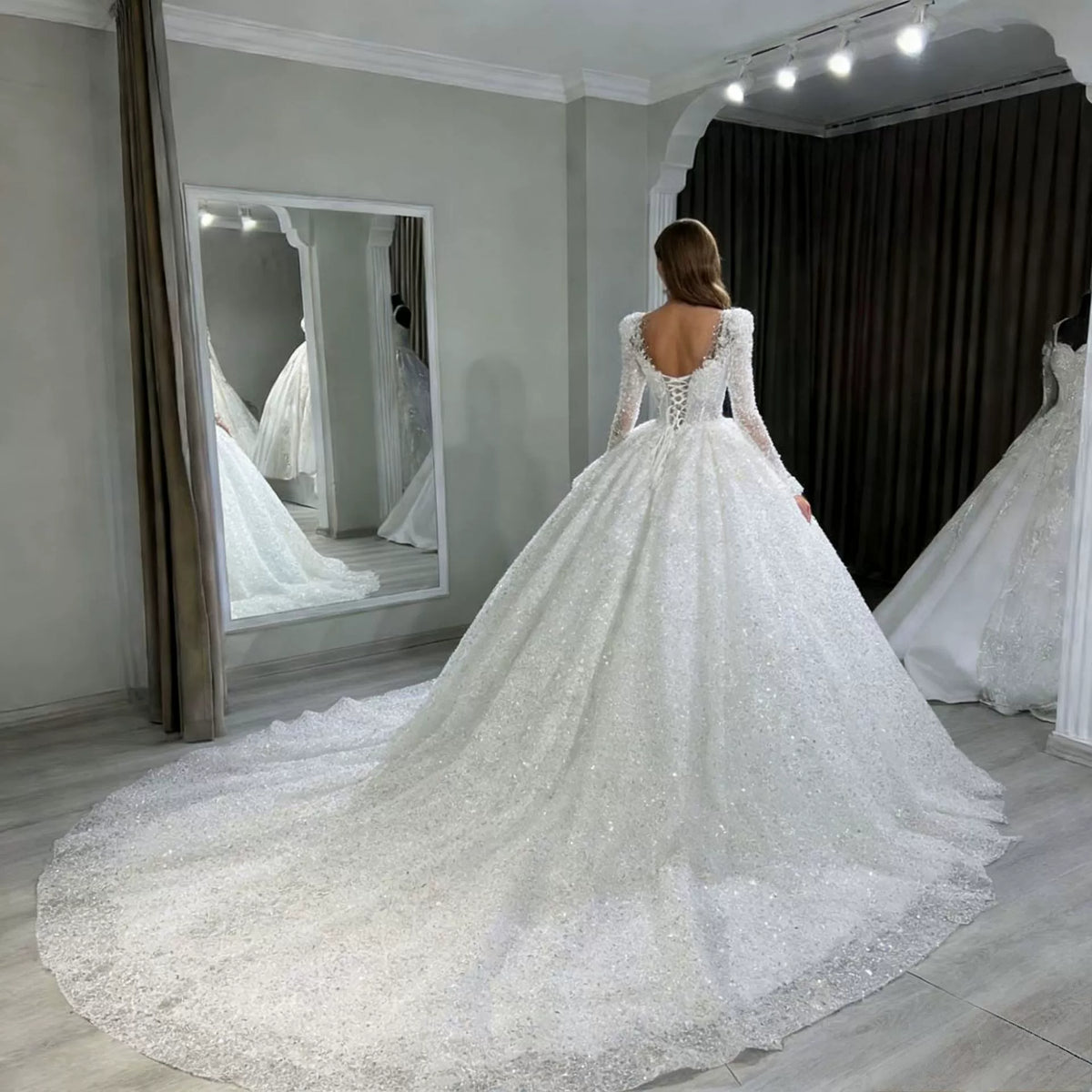 Weddingdress New Heavy Beaded Tutu Skirt Wedding Dress Female Bride French Luxury Tail Wedding Dress