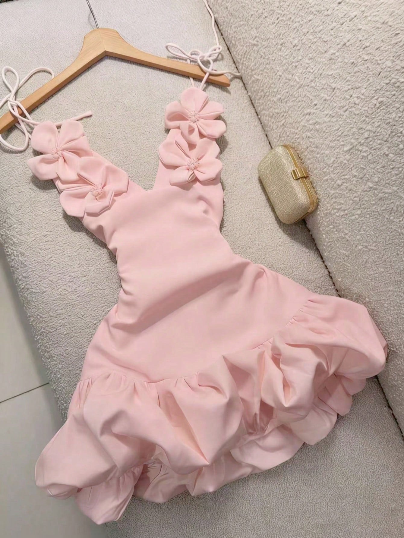Cross-Border Foreign Trade Women's Clothing Valentine's Day Party Evening Dress Sexy Floral Strap Holiday Dress