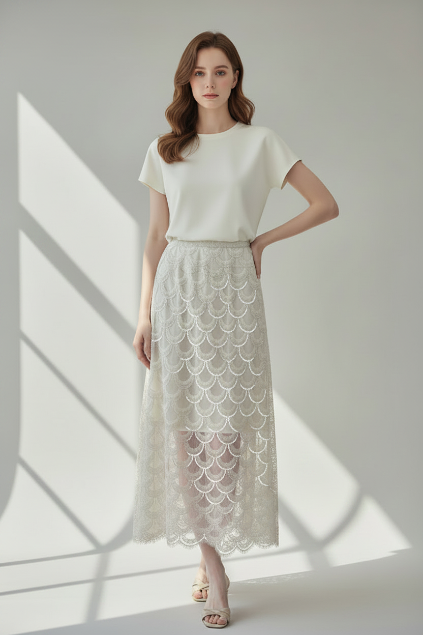 SCALLOP BEADED SKIRT