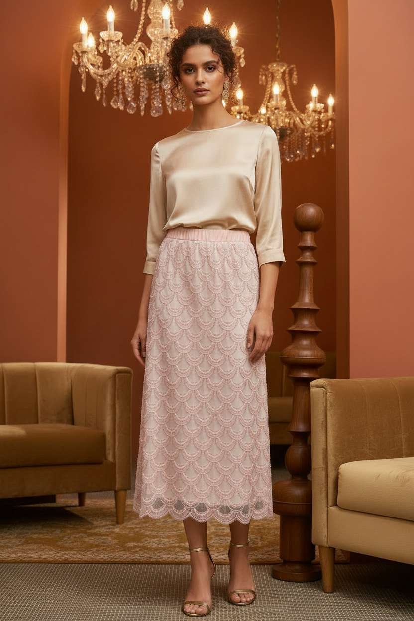 SCALLOP BEADED SKIRT