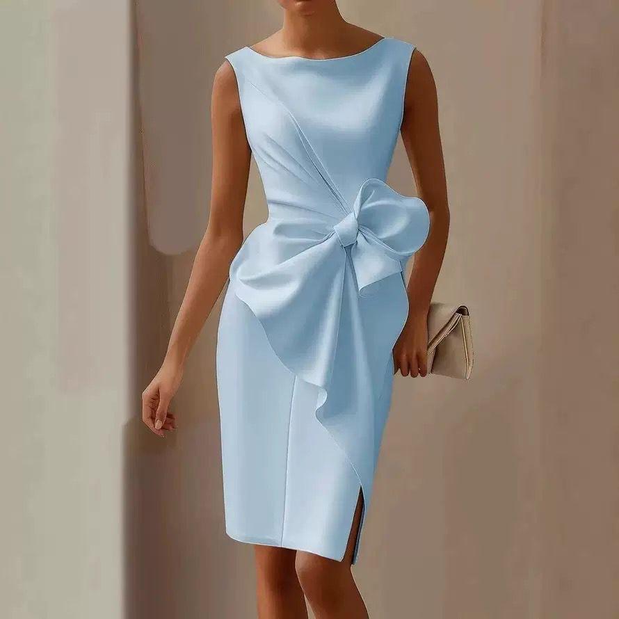 Bow Detail Bodycon Midi Dress | Sleeveless Occasion Dress for Women