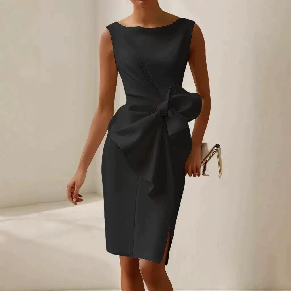 Bow Detail Bodycon Midi Dress | Sleeveless Occasion Dress for Women