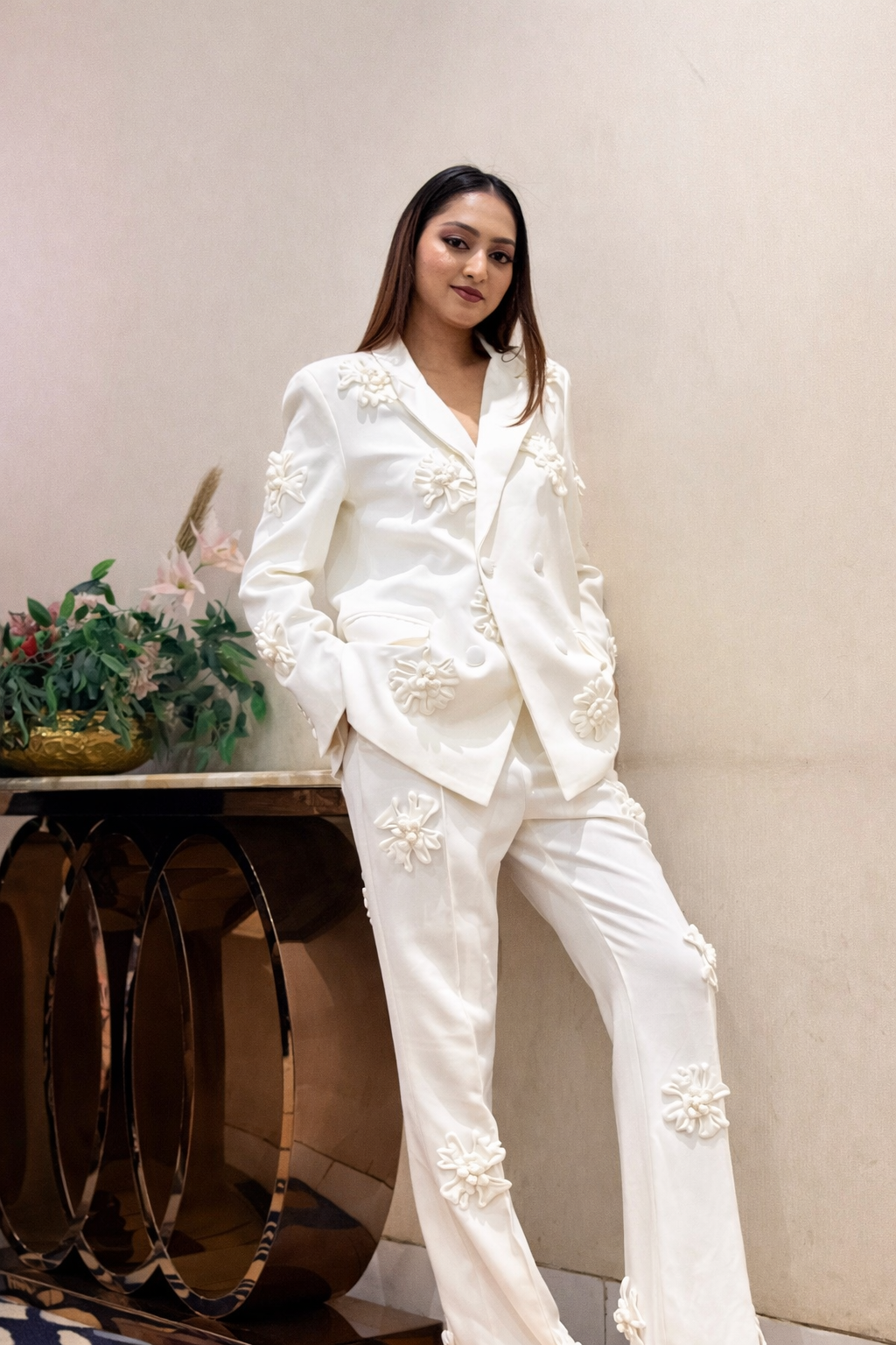 Ivory Bloom Power Co-Ord Set