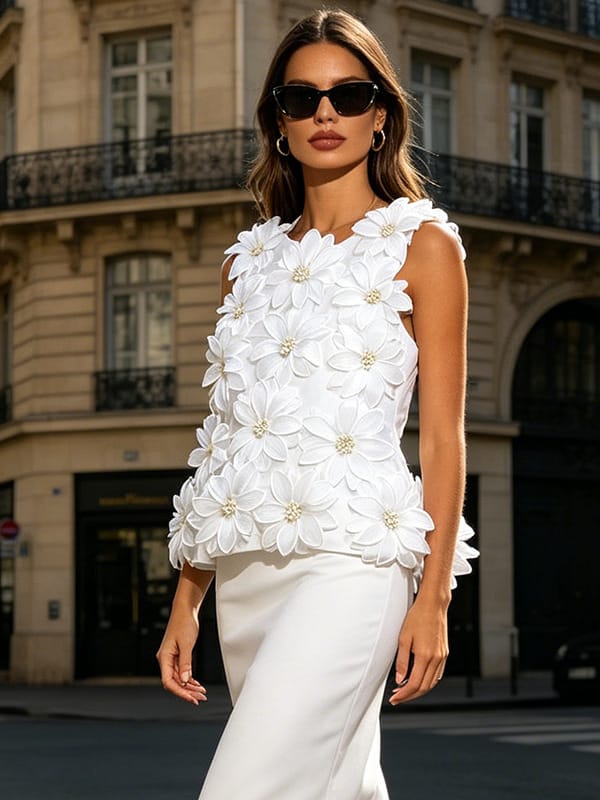 3D Flowered top
