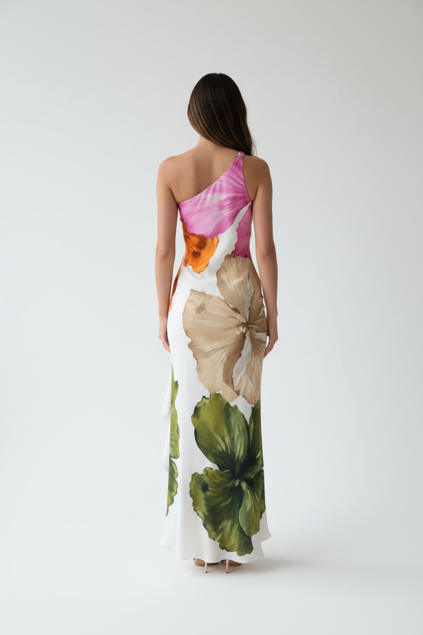 Roselle Satin Dress – Back View