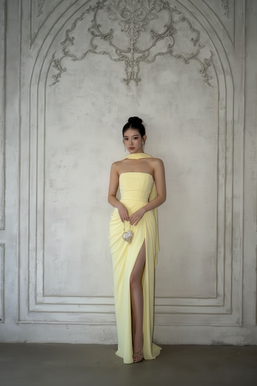 Yellow Halter Gown