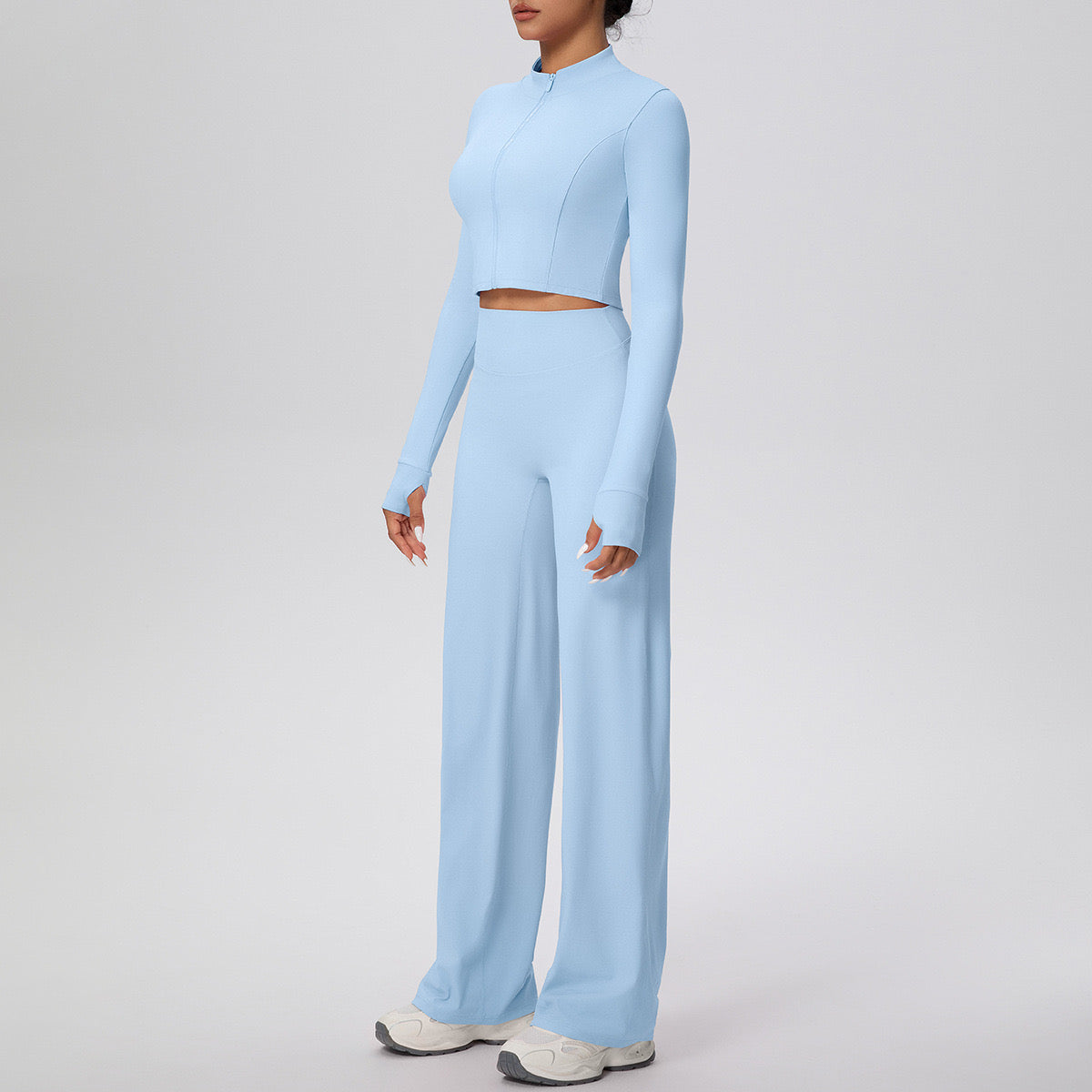HALF-ZIP CROP JACKET WIDE-LEG TROUSER ACTIVEWEAR