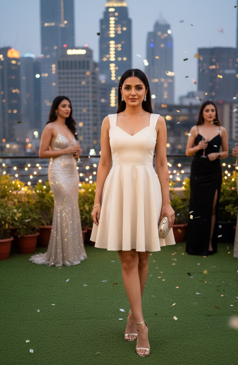 Moonlit Bow Luxe Party Dress