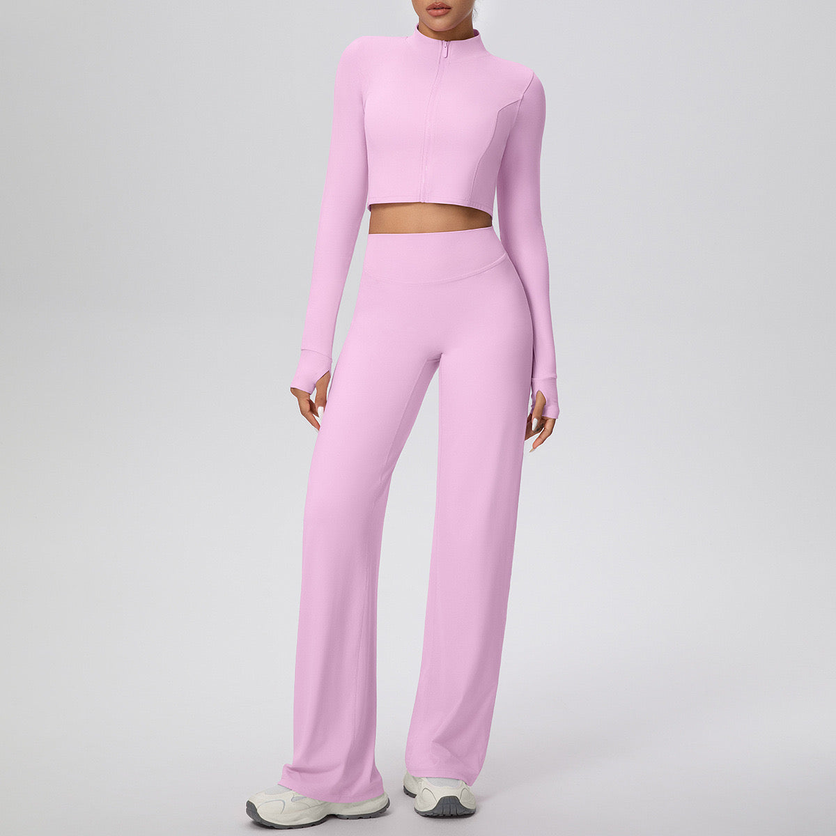 HALF-ZIP CROP JACKET WIDE-LEG TROUSER ACTIVEWEAR