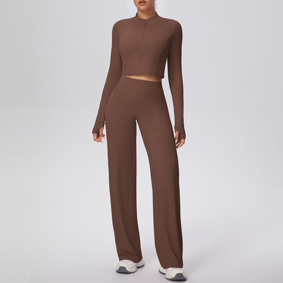 HALF-ZIP CROP JACKET WIDE-LEG TROUSER ACTIVEWEAR