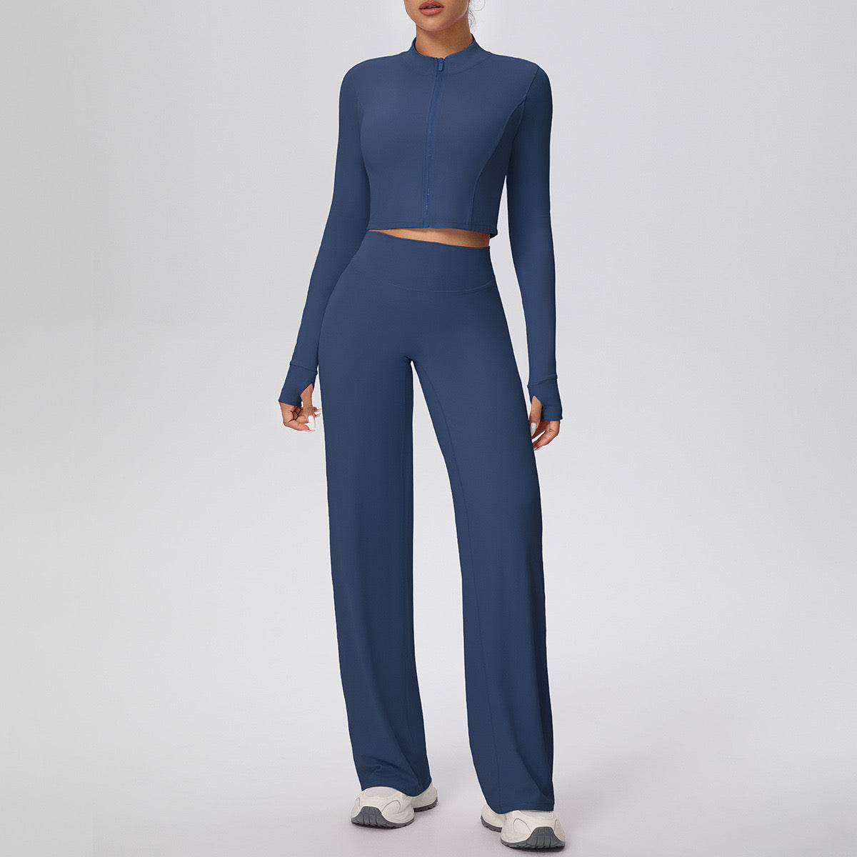 HALF-ZIP CROP JACKET WIDE-LEG TROUSER ACTIVEWEAR