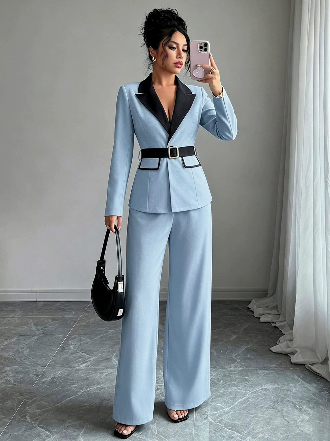 PAPARAZZI CLOSET Elegant Tube Top and Straight-Leg Pants Suit Set