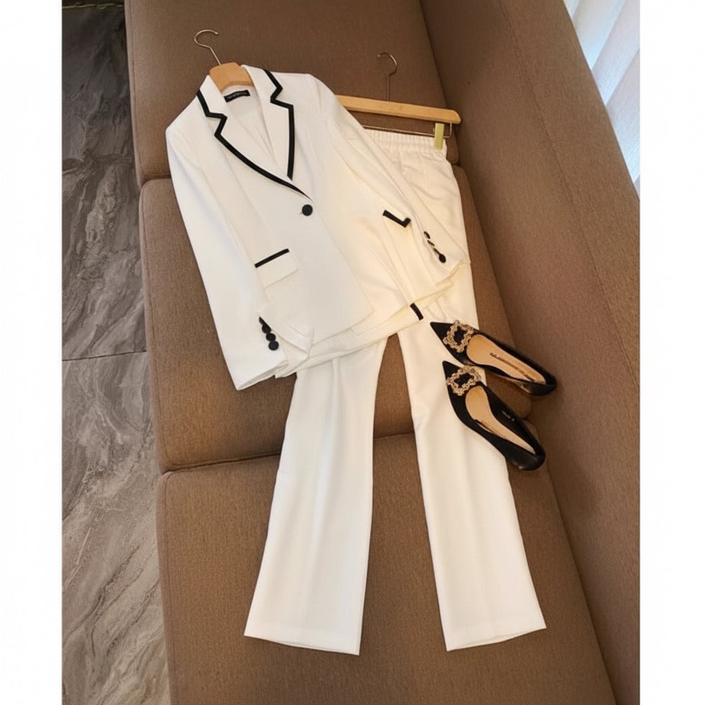 European Goods Business Wear Work Clothes White Suit suit Women's Spring and Autumn Casual Fashion Temperament Dress High-class Sense