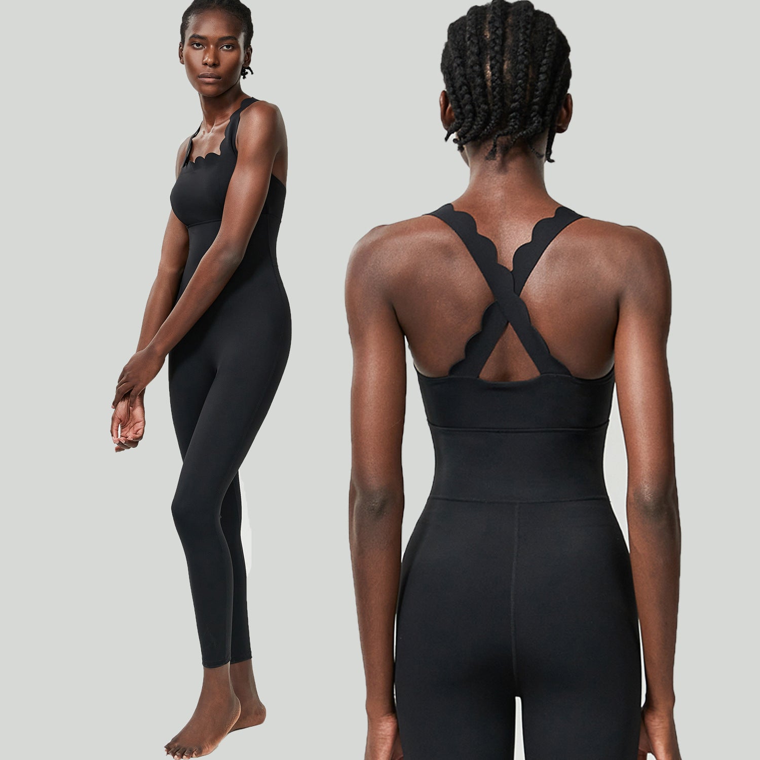 Cross-border Small Wave Yoga Fitness Jompsuit Women's plus size Tight Dancing Running Vests Jompsuit