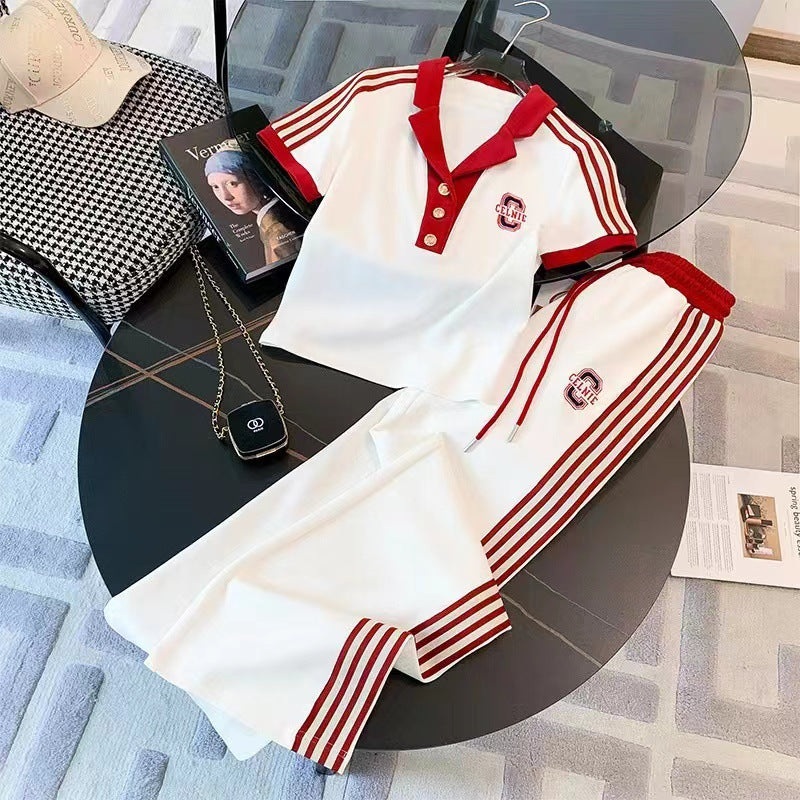 Sports Suit Women's Spring and Autumn 2022 New Fashion Western Style Running Casual Wear Elegant Western Style Age-reducing Sports Suit