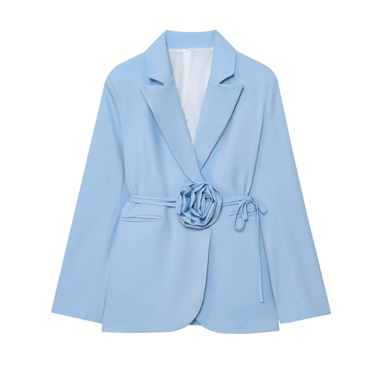 Women's Clothing 2025 Autumn New Style Elegant Workwear Loose Lace-Up Three-Dimensional Floral Blazer Women's Blazer