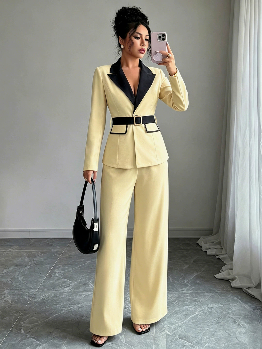 PAPARAZZI CLOSET Elegant Tube Top and Straight-Leg Pants Suit Set
